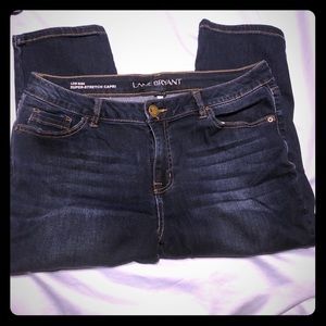 Lane Bryant size 16 dark blue denim Capri